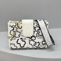 Sac bandoulière Little Bear Cartoon Touses Letters, sac pour femme, nouveau modèle, simple, avec chaîne, sac messager