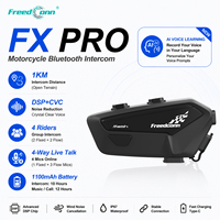 FreedConn FX PRO Mesh Interphone de moto Hi-Res Qualité sonore Réduction du bruit Multi-audio IP67 Étanche