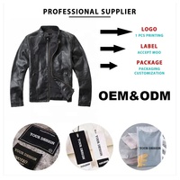 Veste de moto en cuir noir classique rétro personnalisée brodée pour hommes Racing Puffer col montant automne OEM Logo Patch