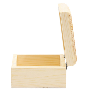 Caja de regalo de madera sin terminar con tapa bisagras, almacenamiento de madera cuadrado, joyería de madera - Product Image 4