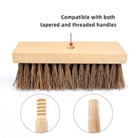 Raclette de sol Balai en bois robuste avec pour nettoyer les terrasses en béton Patios Surfaces rugueuses Usage domestique