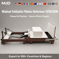 Reformer Pilates pliable en noyer, gain de place, couleurs personnalisables OEM/ODM, machine professionnelle à glisse fluide pour le renforcement du tronc, idéale pour la maison et la salle de sport