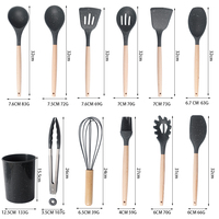 Vente en gros de kit d'ustensiles de cuisine 12 pièces antiadhésifs kit de cuisson en silicone