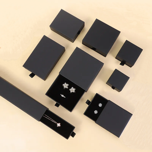 Schiebelade-Schmuckbox aus Papier mit Schwarzem Schaumstoff für Schmuckverpackungen - Product Image 1