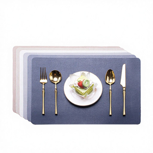 Classic <b>Rectangle</b> Felt Dining Table <b>Placemats</b> 5mm 100% Polyester Fabric Coasters Pouch Holder Included Customized Color Custom - Product Image 2