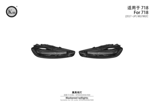 Fanale Posteriore OE Rosso o Nero Fumé per Porsche 718 2017-2026 982 - Product Image 3