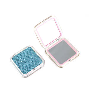 Clear Acrylic Square Compact <b>Mirror</b> Chunky Glitter Sequin Dual Sided HD Glass Folding Pocket Makeup <b>Mirror</b> Bulk Wholesale - Product Image 2