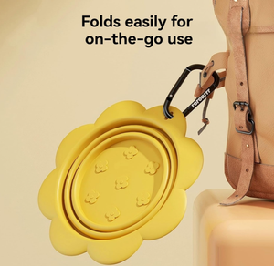Bol de mangeoire pour chien pliable pour voyage bol d'alimentation pliable pour animal de compagnie bol de voyage pour chien en silicone avec mousqueton pour la randonnée - Product Image 3