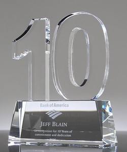 ADL ถ้วยรางวัลแก้วคริสตัลพร้อมแผ่นโลหะรางวัลคริสตัลสั่งทำได้ระยะเวลา10ปีขายส่งจากโรงงาน - Product Image 2