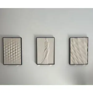 3D立体レリーフ抽象ローズフラワースクエアウォールアート