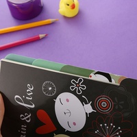 Personnalisé Top Spirale Reliure À Anneaux 6 Trous D'olive Noire Bleu PU Premium Faux Cuir Dur Cahier D'agenda avec Transparent Cove