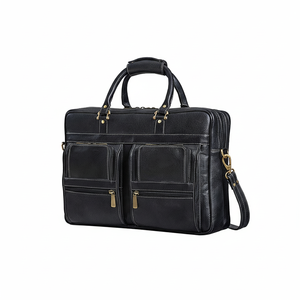 กระเป๋าใส่แล็ปท็อปหนังวินเทจของแท้100% คุณภาพสูงซิปโบฮีเมียนทำด้วยมือใส่ได้ทุกเพศ - Product Image 1