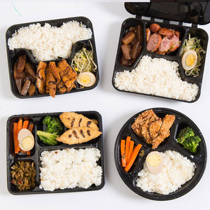 Meilleure vente fast food à emporter boîte à lunch à 4 compartiments emballage alimentaire en plastique bento pour restaurant - Product Image 1