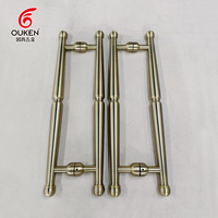 Poignée de porte de luxe en aluminium massif, style classique, bronze antique, pour entrée principale de villa, porte en bois et verre grand format