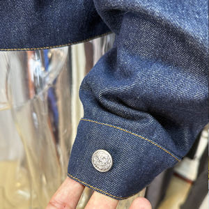 Produttore di alta qualità Custom Jeans con cerniera su giacche di Jeans con bottone in <span class=keywords><strong>Denim</strong></span> per gli uomini dei pesi massimi cappotti Vintage Jeans giacche di Jeans da uomo - Product Image 2