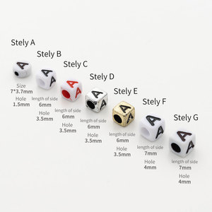 500 <span class=keywords><strong>g</strong></span>/bolsa DIY fabricación de joyas cuentas de letras en inglés cubos y cuentas ovaladas acrílico plástico Lucite para diseño creativo - Product Image 2