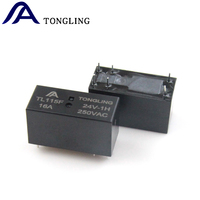 Relais TONGLING JQX-115F 5V 12V 24V DC 6 broches 1H 16A 250VAC Contacts en alliage d'argent 100m Résistance en état de marche 1440 Bobine Max