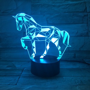 Unicorno personalizzato RGB Kids Room Creative Usb 3AA batteria <span class=keywords><strong>3D</strong></span> Illusion Base in acrilico tavolo da scrivania per bambini lampada a luce notturna a LED - Product Image 5