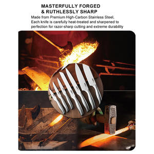 Ensemble de couteaux de cuisine 15 pièces en acier inoxydable à haute teneur en carbone lame tranchante poignée ergonomique kits de couteaux de couverts de cuisine avec <span class=keywords><strong>bloc</strong></span> de bois - Product Image 2