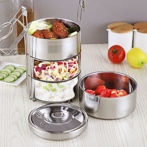 Boîte à <span class=keywords><strong>lunch</strong></span> en acier inoxydable 410 à 3 niveaux, porte-repas multicouche et <span class=keywords><strong>thermos</strong></span> pour la rentrée scolaire - Product Image 3