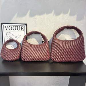 Bolsos de Hombro Tejidos de Cuero Genuino para Mujer, Bolsos de Media Luna Casuales Hechos a Mano, de Guangzhou <span class=keywords><strong>Veneta</strong></span> - Product Image 2