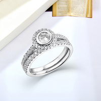 Bague de fiançailles pour femme en argent sterling 925 avec personnalité classique Bague de mode en platine pour propositions de mariage