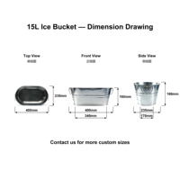 Seau à glace ovale en métal galvanisé de 15 L, personnalisable en gros, avec poignées en fil métallique, pour bière, vin, champagne, bar, barbecue, pique-nique