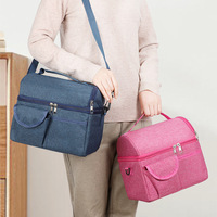 Bolsa Refrigerante Portátil de Moda para Leche Materna, Doble Compartimento, Gran Capacidad, Impermeable, con Cierre de Cremallera, para Exteriores