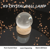 GLINN CB010 6cm 8cm K9 Kristallkugel Blanko Lasergravur Glaskugel Lampe Nachtlicht LED-Lichtbasis Weihnachten