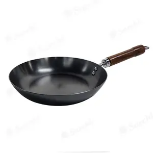 Gezond Veilig Kookgerei Koolstofstaal Pan 10 Inch Koekenpan Omelet Pan Koken Pannen