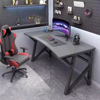 Modern Metal and MDF Modular Desktop Computer Desk with Cable Management Holes Office Workstation for Home Study Commercial Use