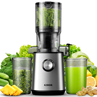 Extracteur de jus à froid GDOR avec goulotte d'alimentation de 108 mm, puissant, 200 W, pour fruits