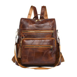 Newly Developed High Quality Embossed Beautiful PU Leather Waterproof <b>Backpack</b> Polyester Lining for <b>Lady</b> Fashion All Seasons Use - Product Image 1