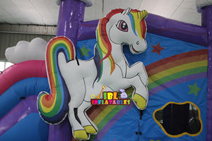 Château sautant de licorne gonflable commercial avec la maison de rebond d'arrière-cour de PVC de glissière à <span class=keywords><strong>vendre</strong></span> inclut le ventilateur - Product Image 6