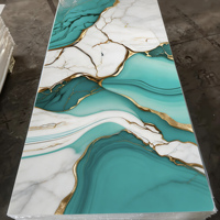 Panneau mural en composite bois-plastique PVC laminé UV, alternative au marbre, plaque plastique légère pour hall, intérieur de villa, hôtel