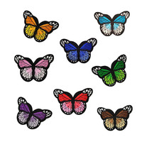 Nouveau papillon fleur série coloré Rose brodé tissu autocollants paillettes transfrontalier spécial Patch chapeau décalcomanies pour Denim PVC