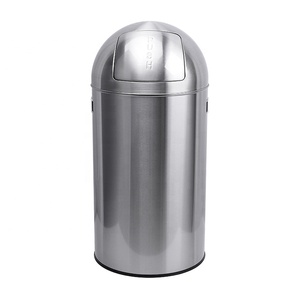 Cubo de Basura de 13 Galones con Tapa de Domo, Cubo de Basura de Metal para Exteriores de 50L con Asas, Cubo de Basura de 50L - Product Image 1