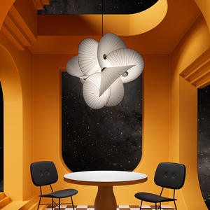 Wabi Sabi Parapluie Plafond Lustre Lampe Salon Décoration Tissu Abat-Jour Suspension - Product Image 3