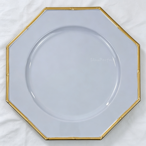 Assiette de présentation personnalisée OEM ODM en plastique doré à volants festonnés, rebord ondulé, réutilisable pour table de mariage, fête ou banquet de luxe - Product Image 2