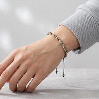 Bracelet en perles de pierre naturelle réglable 2x4mm fait à la main Yoga Stretch pierres précieuses tibétaines Bracelets de perles pour les femmes en gros