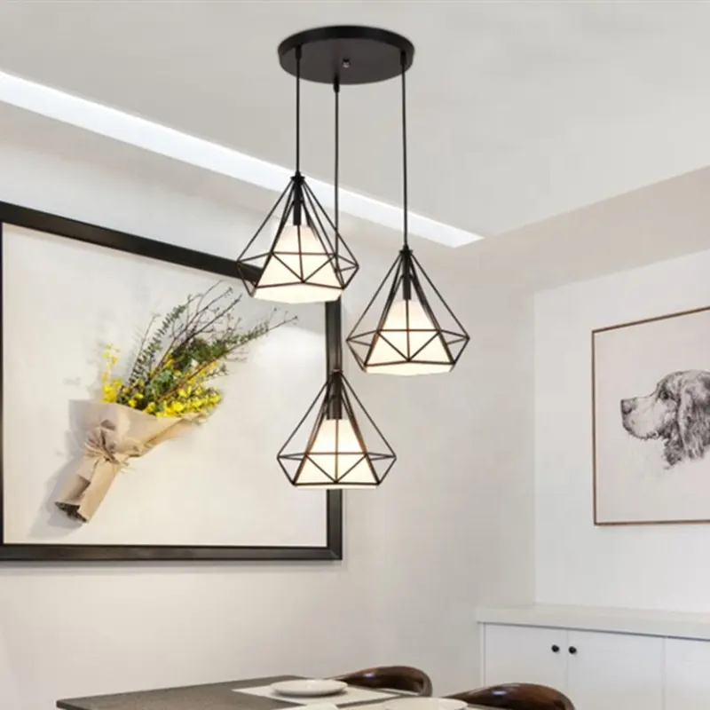 Lights Lighting Modern Chandelier Black Iron Hanging Light Fixtures Luxury Hotel Restaurant Ceiling Suspended Lamps