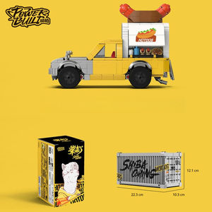 PB PB8858 Nuevo Modelo de Carritos de Hot Dogs, Camioneta Amarilla, Vehículo de Ensamblaje, 500 Piezas, Bloques de Construcción, Juguetes para Niños, Regalo - Product Image 5