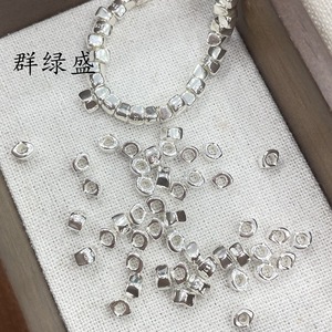 Cuentas irregulares fragmentadas de plata de ley S925 Qunlvsheng, forma triangular, para hacer joyería DIY, cuentas sueltas - Product Image 2