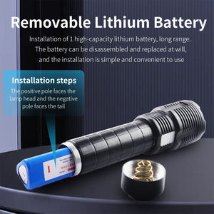 ไฟฉาย LED กำลังสูง แข็งแรง ทนทาน ทำจากสแตนเลส 1000+ ลูเมนส์ กันน้ำระดับ IP44 ชาร์จผ่าน USB เหมาะสำหรับตั้งแคมป์และใช้ในกรณีฉุกเฉิน - Product Image 6