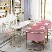 Juego de mesa y silla de manicura Mesas de manicura profesionales de lujo con colector de polvo para salones de uñas Gel UV personalizado