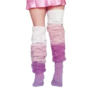2023 all'ingrosso in maglia Mohair di alta qualità da donna con gamba alta al ginocchio più calda pila di stivali calzini con Multi colore