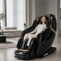 Fauteuil de massage 4D en acier inoxydable, inclinable à gravité zéro, avec rail SL de 152 cm, airbag, chauffage, rouleau pour les pieds et commande vocale IA
