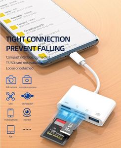 สายอ่านการ์ด USB C สำหรับ iPhone 15 โทรศัพท์ Android รองรับ SD TF OTG ตัวเชื่อมต่อการ์ดหน่วยความจำ TYPE C แท่นชาร์จแบบหลายพอร์ต อุปกรณ์อ่านการ์ด - Product Image 5