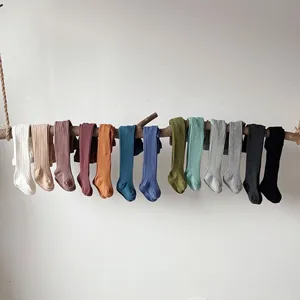 13 collants à rayures pour bébé, couleur unie, bas filles, mignon, tricot torsadé, coton, automne, hiver