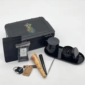 Kit di plastica resistente per Smoking Box Grinder custodia per il trasporto impermeabile vassoio di rotolamento prezzo accendini accessori